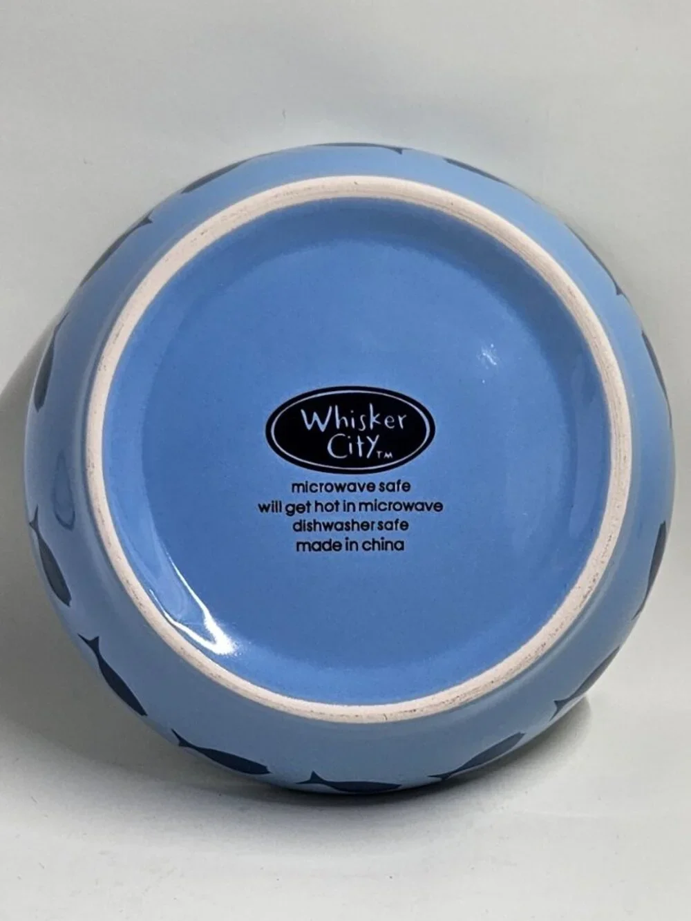 Whisker City Blue Meow Bowl